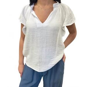 NEW RED HAUTE flair sleeve tank in white